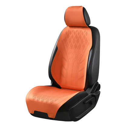 Luxus SeatSkin™ Housses de Siège sur Mesure en Suédine – Motif Losange Orange Lava