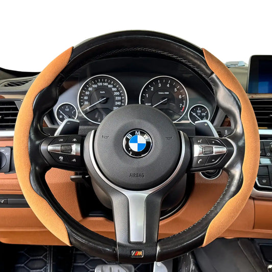 Housse de volant minimaliste en Alcantara - Grip vero - Marron Arancio