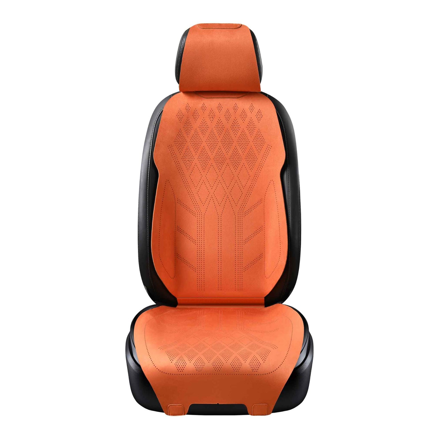 Luxus SeatSkin™ Housses de Siège sur Mesure en Suédine – Motif Losange Orange Lava