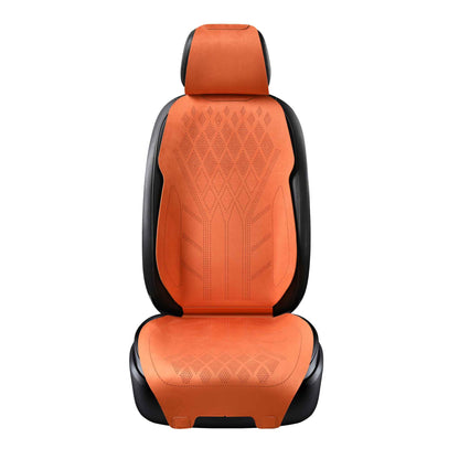 Luxus SeatSkin™ Housses de Siège sur Mesure en Suédine – Motif Losange Orange Lava