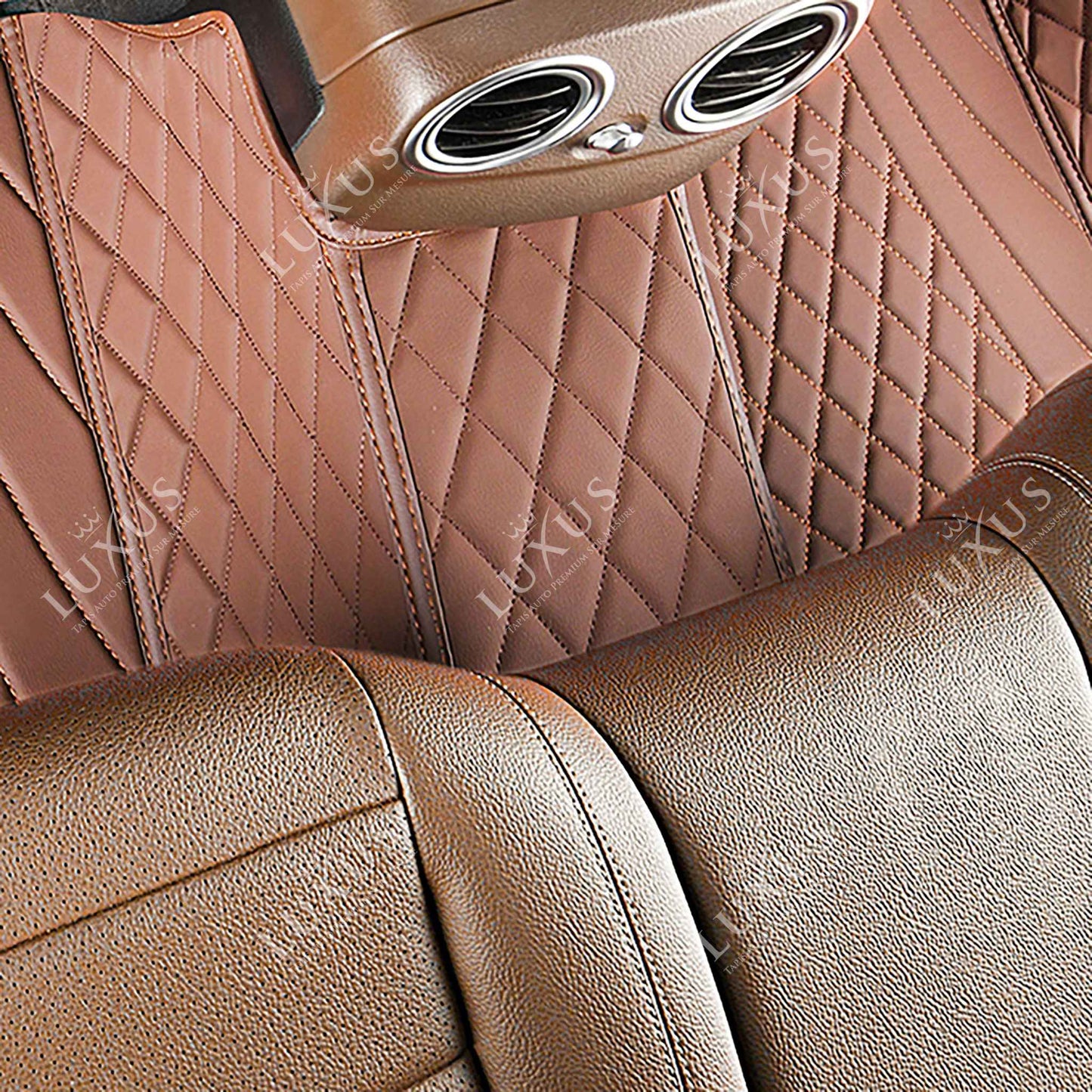 Tapis de Sol 3D sur Mesure Premium Luxus – Motif Hybride Marron Chocolat