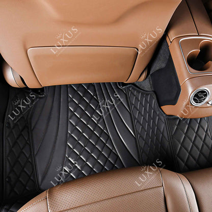 Tapis de Sol 3D sur Mesure Premium Luxus – Motif Hybride Noir avec Surpiqûres Noires