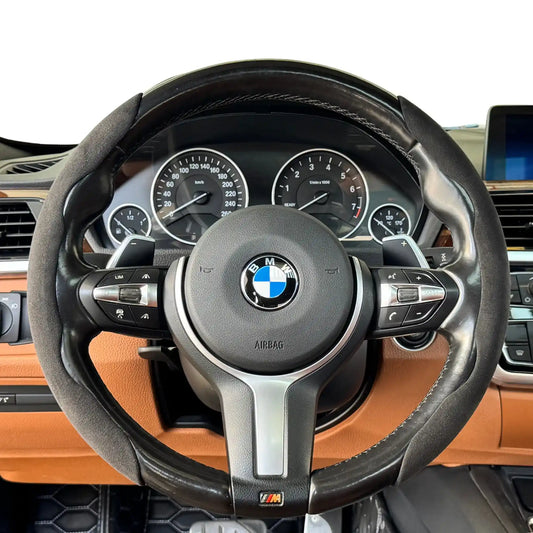 Housse de volant minimaliste en Alcantara - Grip vero - Noir