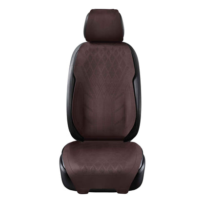 Luxus SeatSkin™ Housses de Siège sur Mesure en Suédine – Motif Losange Marron Chocolat