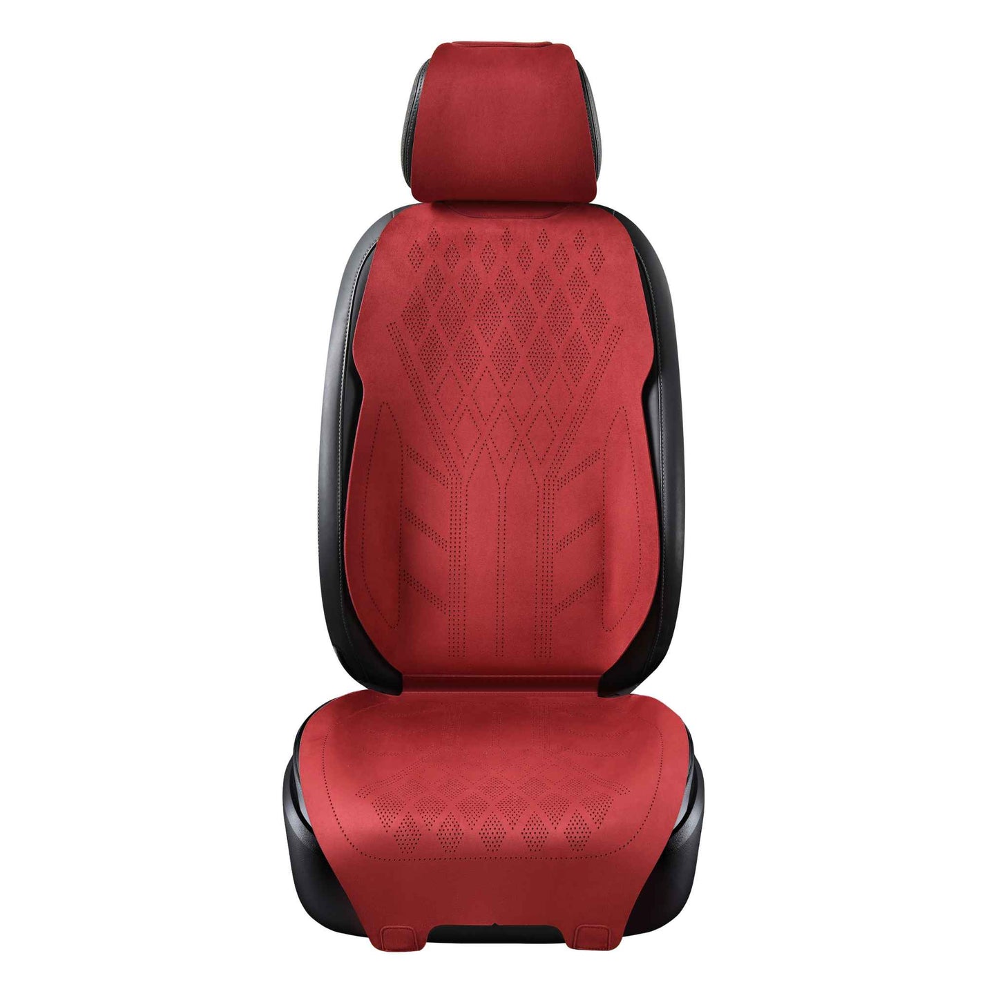 Luxus SeatSkin™ Housses de Siège sur Mesure en Suédine – Motif Losange Rouge Cerise