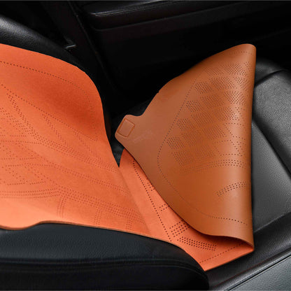 Luxus SeatSkin™ Housses de Siège sur Mesure en Suédine – Motif Losange Orange Lava