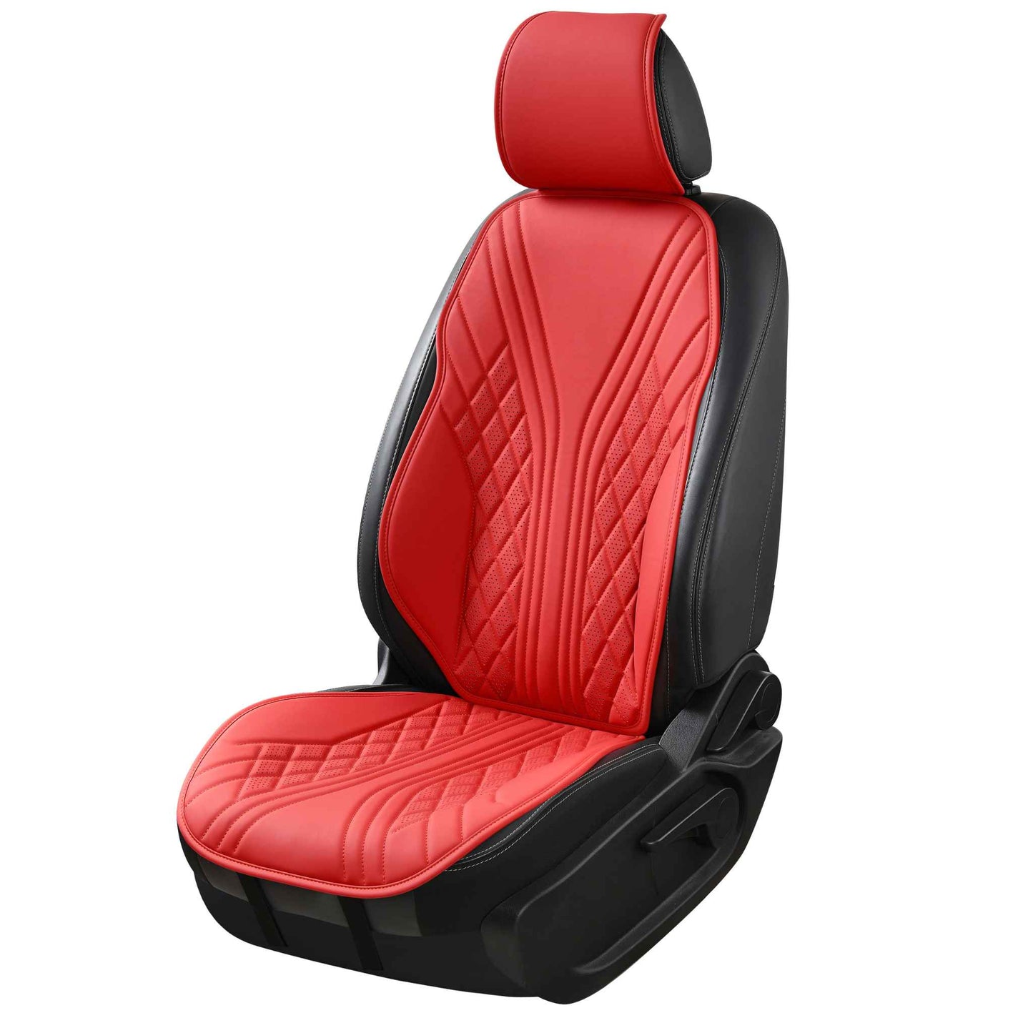 Luxus SeatSkin™ Housses de Siège sur Mesure en Similicuir – Motif Hybride Rouge Ferrari