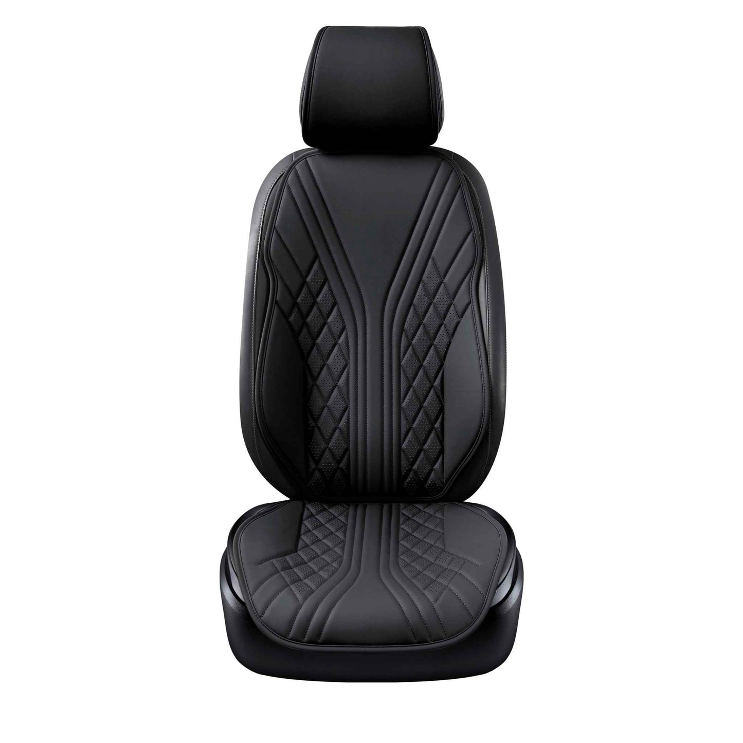 Luxus SeatSkin™ Housses de Siège sur Mesure en Similicuir – Motif Hybride Noir
