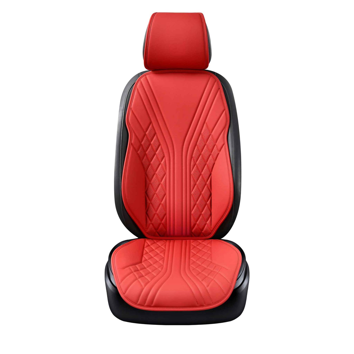 Luxus SeatSkin™ Housses de Siège sur Mesure en Similicuir – Motif Hybride Rouge Ferrari