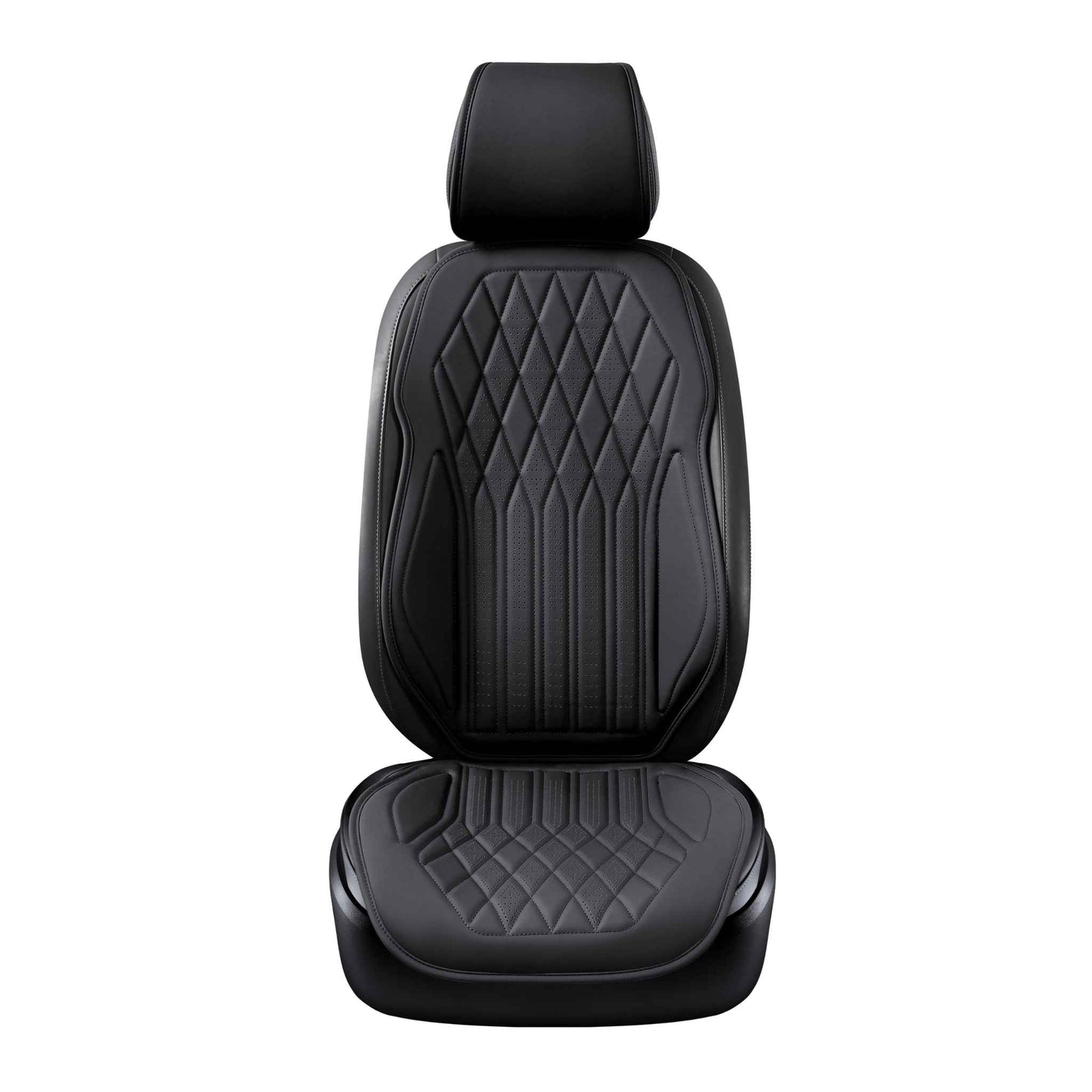 Luxus SeatSkin™ Housses de Siège sur Mesure en Similicuir – Motif Losange Noir Onyx
