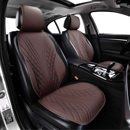 Luxus SeatSkin™ Housses de Siège sur Mesure en Similicuir – Motif Hybride Marron Chocolat