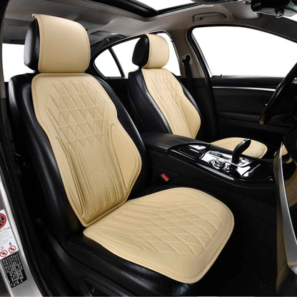 Luxus SeatSkin™ Housses de Siège sur Mesure en Similicuir – Motif Losange Beige Crème