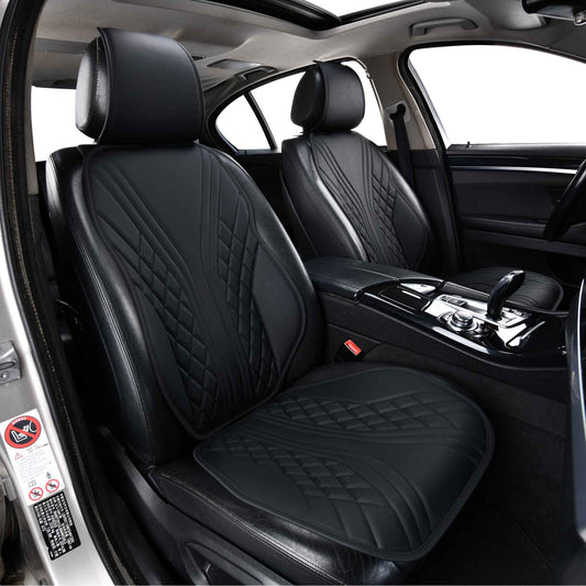 Luxus SeatSkin™ Housses de Siège sur Mesure en Similicuir – Motif Hybride Noir