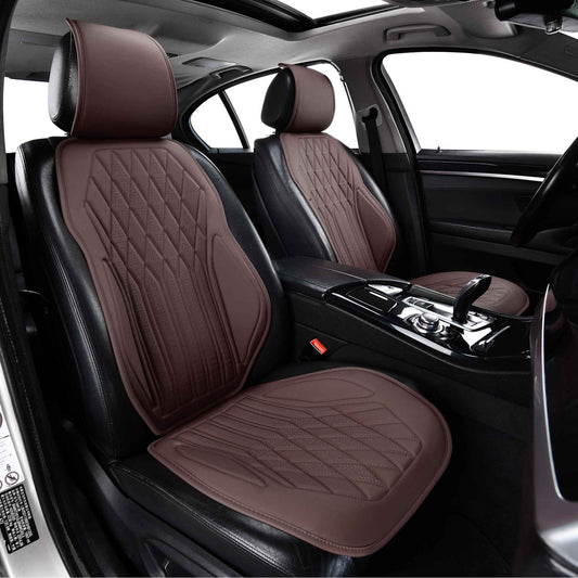 Luxus SeatSkin™ Housses de Siège sur Mesure en Similicuir – Motif Losange Marron Chocolat