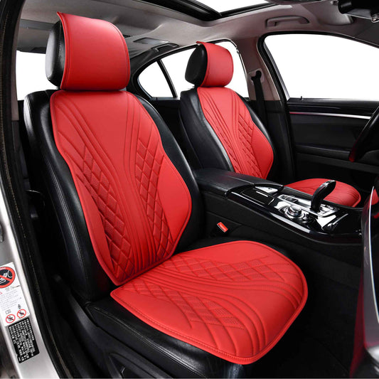 Luxus SeatSkin™ Housses de Siège sur Mesure en Similicuir – Motif Hybride Rouge Ferrari