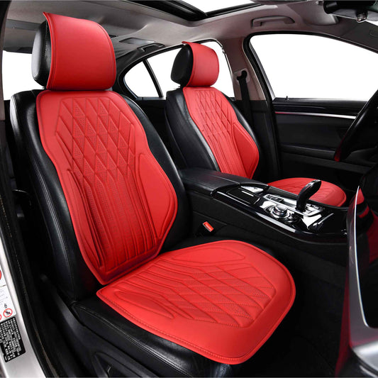 Luxus SeatSkin™ Housses de Siège sur Mesure en Similicuir – Motif Losange Rouge Ferrari