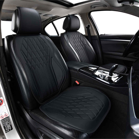Luxus SeatSkin™ Housses de Siège sur Mesure en Similicuir – Motif Losange Noir Onyx