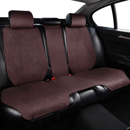 Luxus SeatSkin™ Housses de Siège sur Mesure en Suédine – Motif Losange Marron Chocolat