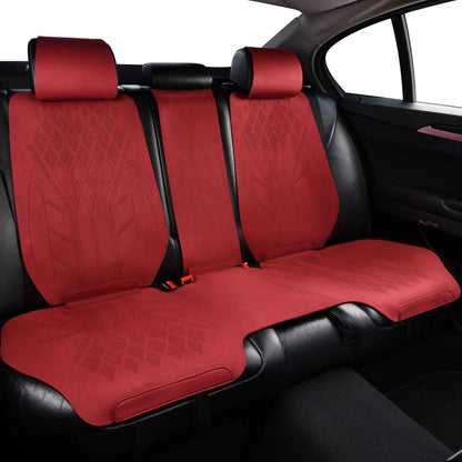 Luxus SeatSkin™ Housses de Siège sur Mesure en Suédine – Motif Losange Rouge Cerise