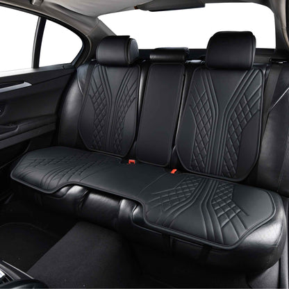 Luxus SeatSkin™ Housses de Siège sur Mesure en Similicuir – Motif Hybride Noir