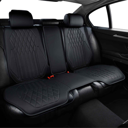 Luxus SeatSkin™ Housses de Siège sur Mesure en Similicuir – Motif Losange Noir Onyx