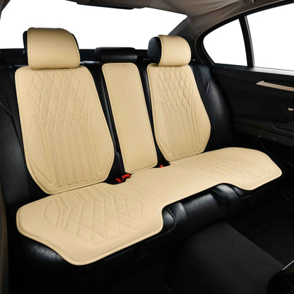 Luxus SeatSkin™ Housses de Siège sur Mesure en Similicuir – Motif Losange Beige Crème
