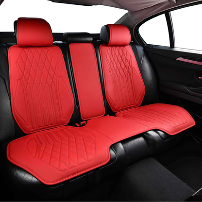Luxus SeatSkin™ Housses de Siège sur Mesure en Similicuir – Motif Losange Rouge Ferrari