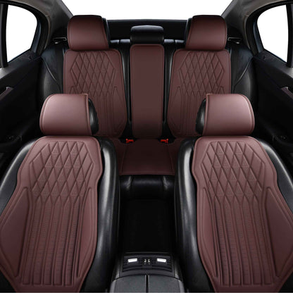 Luxus SeatSkin™ Housses de Siège sur Mesure en Similicuir – Motif Losange Rouge Ferrari