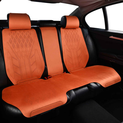 Luxus SeatSkin™ Housses de Siège sur Mesure en Suédine – Motif Losange Orange Lava