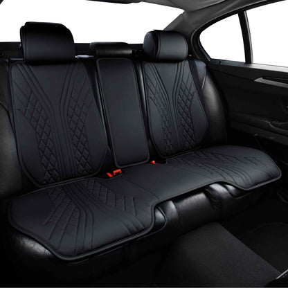 Luxus SeatSkin™ Housses de Siège sur Mesure en Similicuir – Motif Hybride Noir