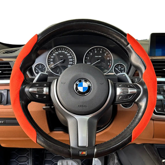 Housse de volant minimaliste en Alcantara - Grip sport - Rouge