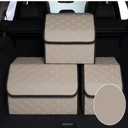 Boite de Rangement Voiture | Motif Losange | Gris