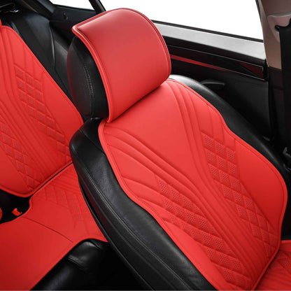 Luxus SeatSkin™ Housses de Siège sur Mesure en Similicuir – Motif Hybride Rouge Ferrari