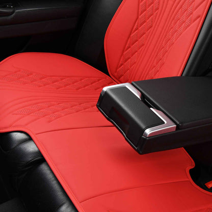 Luxus SeatSkin™ Housses de Siège sur Mesure en Similicuir – Motif Hybride Rouge Ferrari