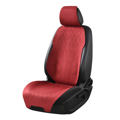 Luxus SeatSkin™ Housses de Siège sur Mesure en Suédine – Motif Losange Rouge Cerise