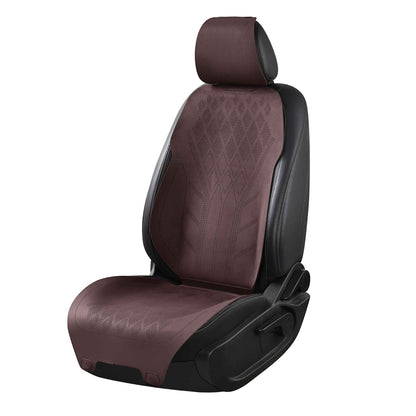 Luxus SeatSkin™ Housses de Siège sur Mesure en Suédine – Motif Losange Marron Chocolat