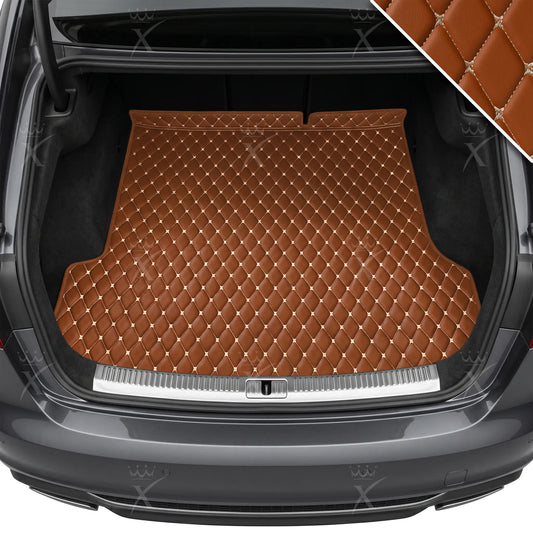 Tapis de Coffre sur Mesure Premium Luxus – Motif Losange Marron Caramel