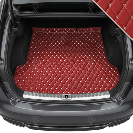 Tapis de Coffre sur Mesure Premium Luxus – Motif Losange Rouge Cerise