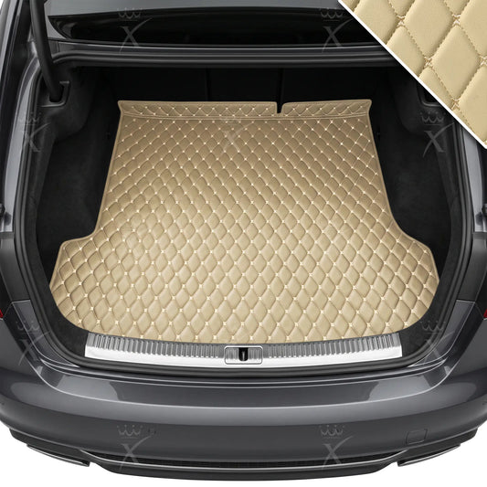 Tapis de Coffre sur Mesure Premium Luxus – Motif Losange Beige Crème