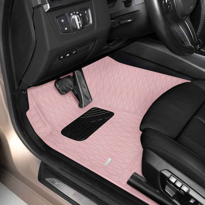 Tapis de Sol 3D sur Mesure Premium Luxus – Motif Double Losange Rose Céleste
