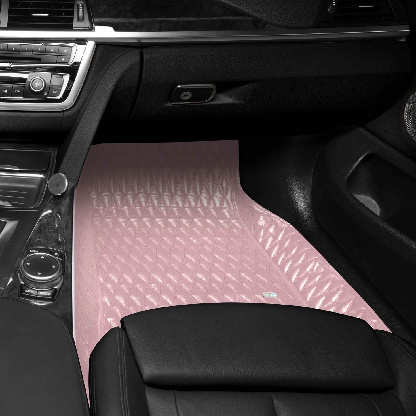 Tapis de Sol 3D sur Mesure Premium Luxus – Motif Double Losange Rose Céleste