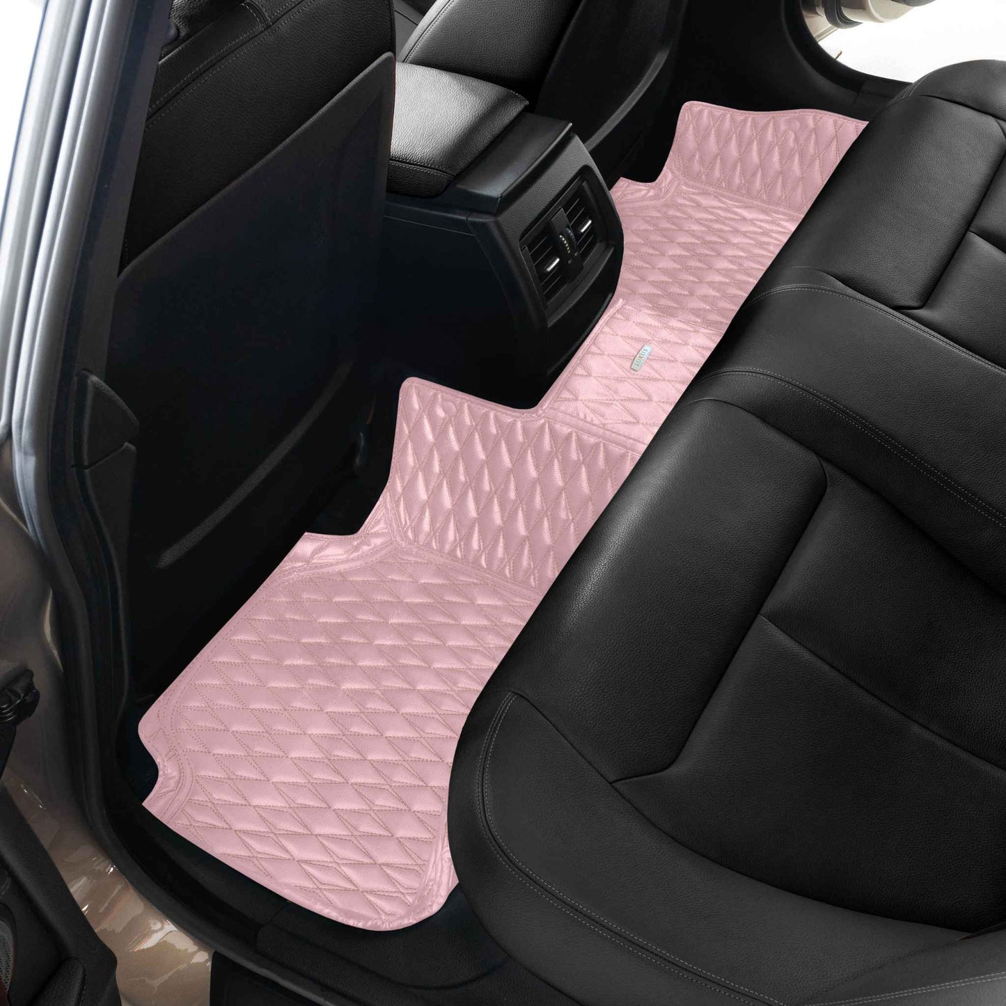 Tapis de Sol 3D sur Mesure Premium Luxus – Motif Double Losange Rose Céleste