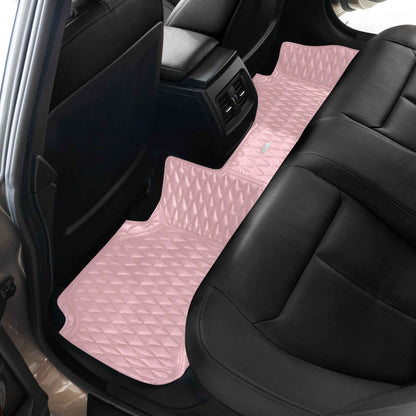 Tapis de Sol 3D sur Mesure Premium Luxus – Motif Double Losange Rose Céleste