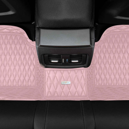 Tapis de Sol 3D sur Mesure Premium Luxus – Motif Double Losange Rose Céleste