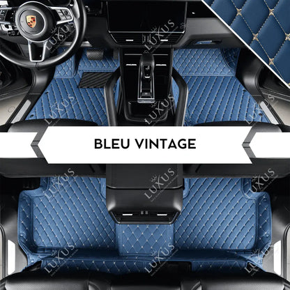 Tapis de Sol 3D sur Mesure Premium Luxus – Motif Losange Bleu Vintage
