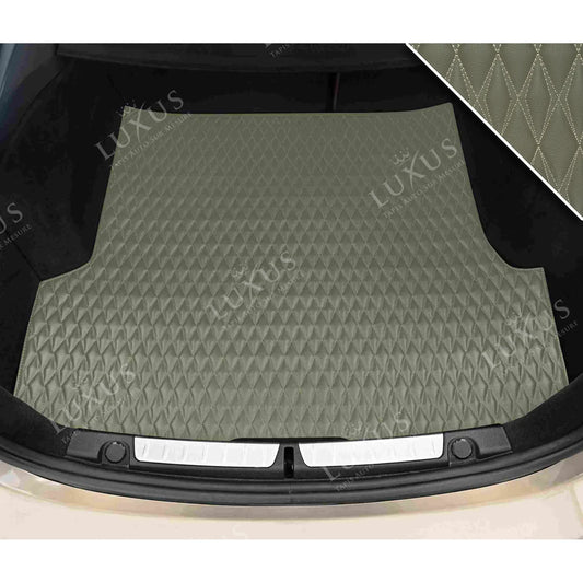 Tapis de Coffre sur Mesure Premium Luxus – Motif Double Losange Brun Kaki