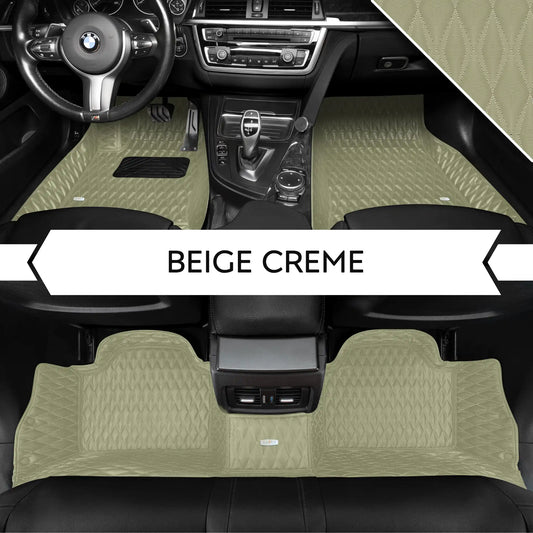 Tapis de Sol 3D sur Mesure Premium Luxus – Motif Double Losange Beige Crème