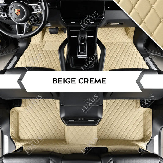 Tapis de Sol 3D sur Mesure Premium Luxus – Motif Losange Beige Crème