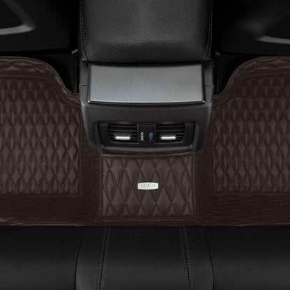 Tapis de Sol 3D sur Mesure Premium Luxus – Motif Double Losange Marron Chocolat Noir