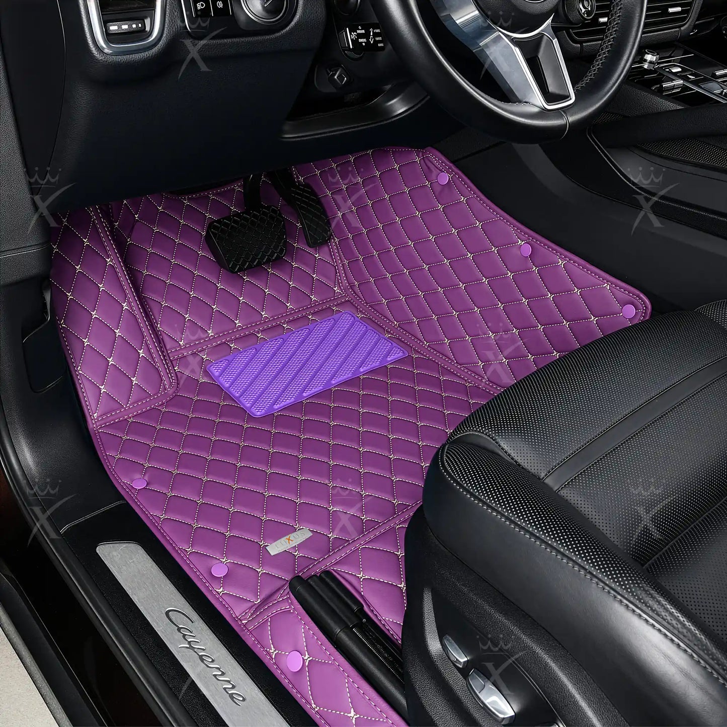 Tapis de Sol 3D sur Mesure Premium Luxus – Motif Losange Mauve Lavande